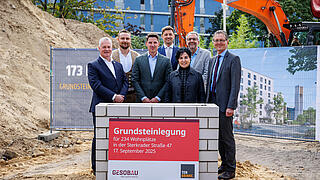 Impression der Grundsteinlegungszeremonie in der Sterkrader Straße 47